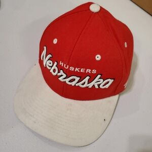 Nebraska Cornhuskers Men Hat One Size Red Colorblock Snapback Wool Blend READ